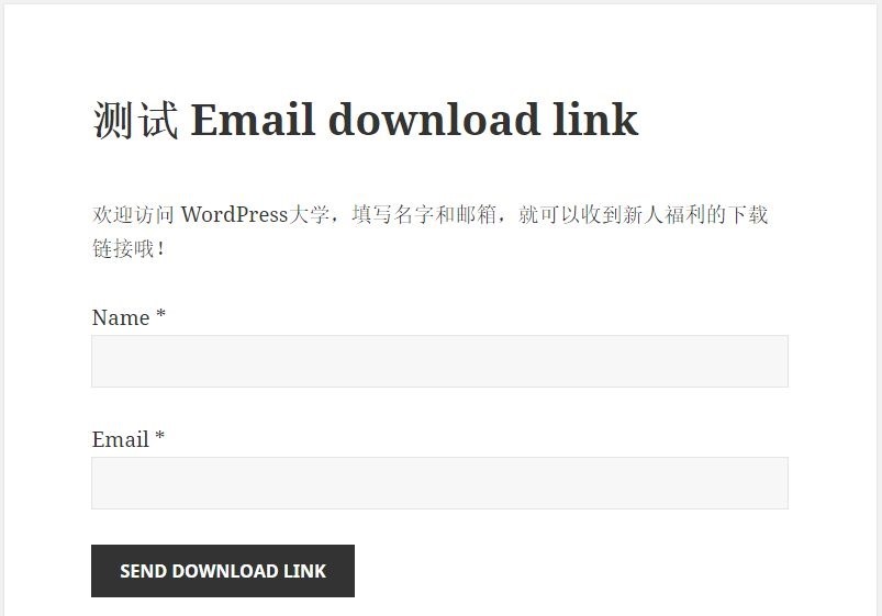 WordPress 填写表单后邮件发送下载链接 Email download link 文章 第1张